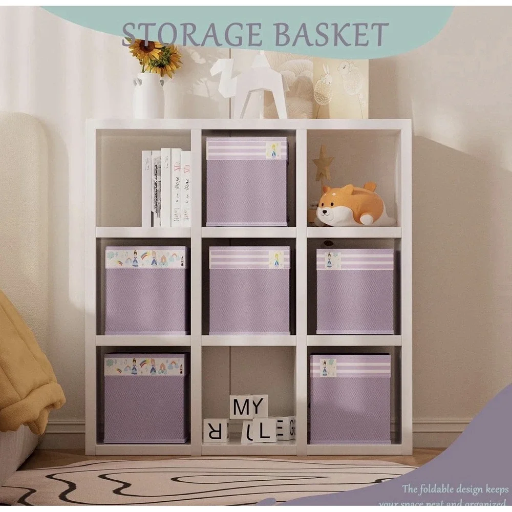 homyfort 11x11 Inch Storage Cube Bins, Fabric Cube Storage Organizer  (Purple